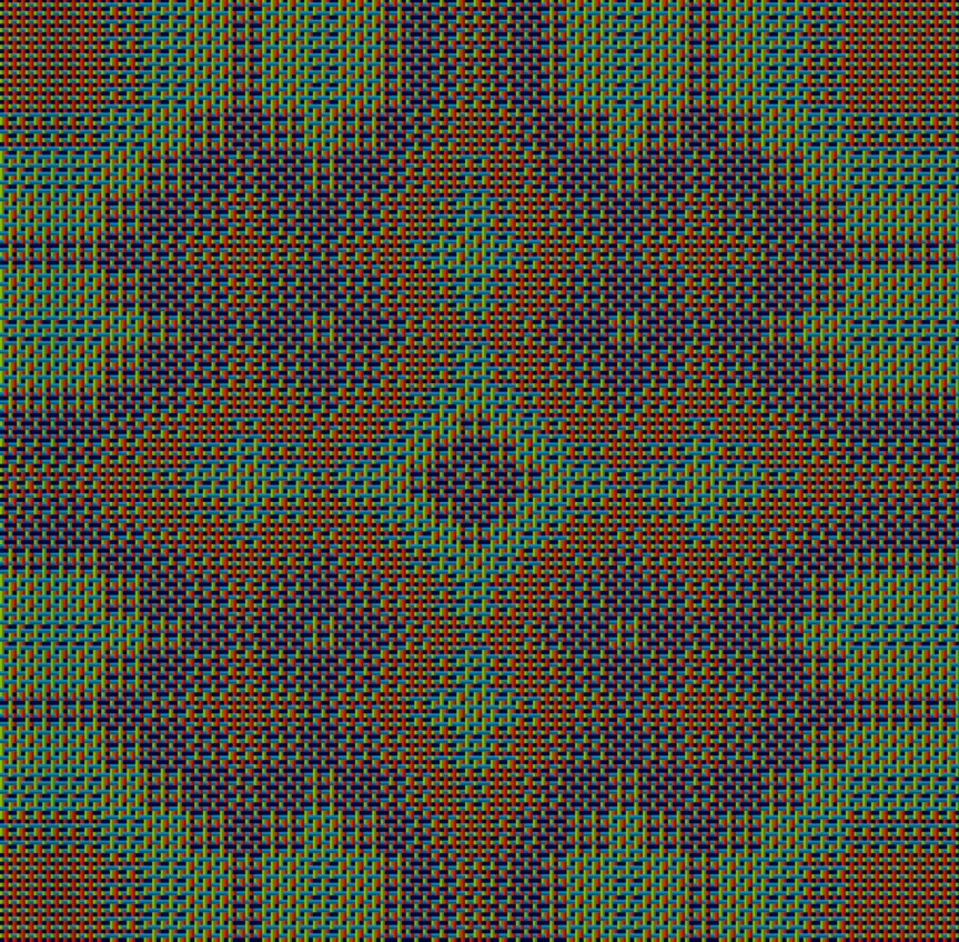 FOUR COLOR DOUBLE WEAVE, ON 8 SHAFTS