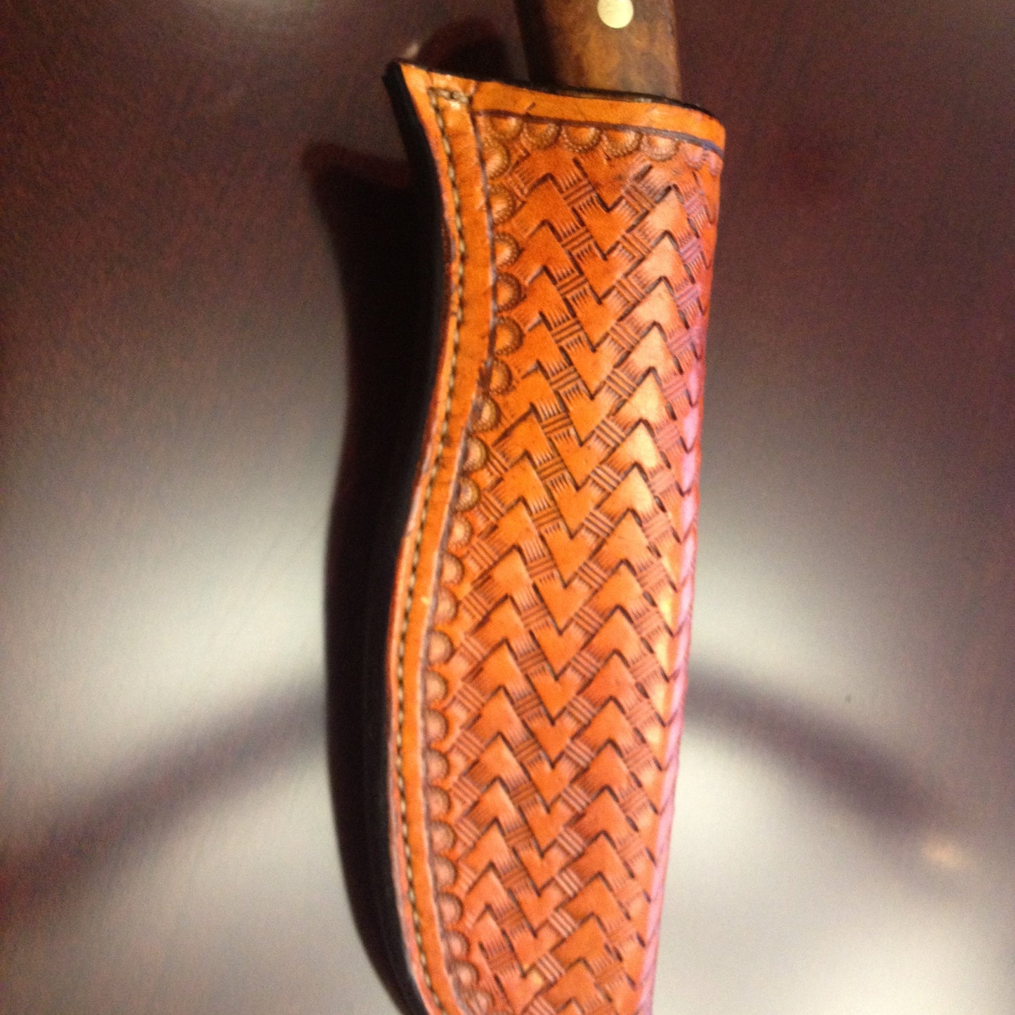LEATHER SHEATH MAKING FOR A KNIFE