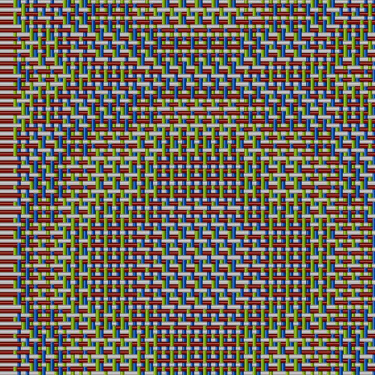 FOUR COLOR DOUBLE WEAVE, ON 8 SHAFTS