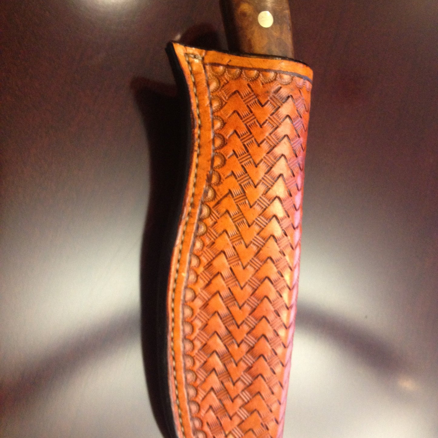 LEATHER SHEATH MAKING FOR A KNIFE