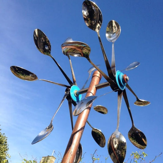 METAL YARD ART - WINDMILL SCULPTURE