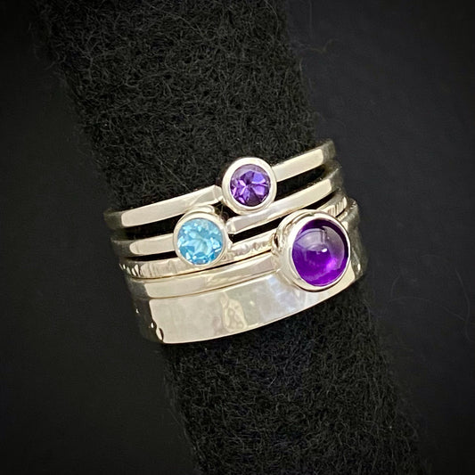 STACKING RINGS WITH STONES